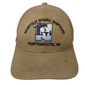 Norfolk Naval Shipya RD Portsmouth, VA Strapback Baseball Cap Brown One Size